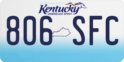 KY license plate 806SFC