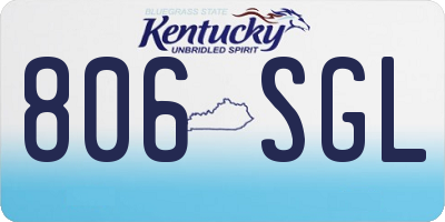 KY license plate 806SGL