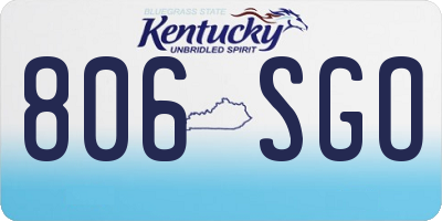 KY license plate 806SGO