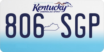 KY license plate 806SGP