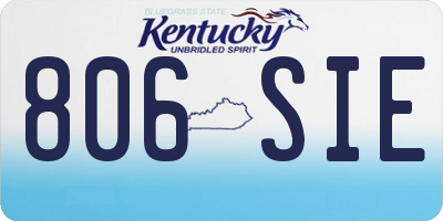KY license plate 806SIE
