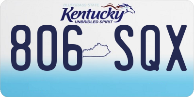 KY license plate 806SQX