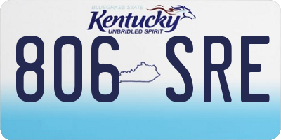 KY license plate 806SRE