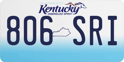 KY license plate 806SRI