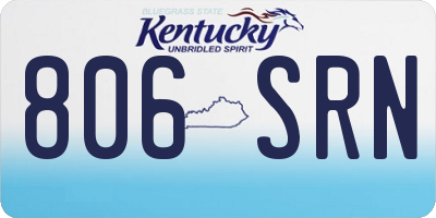 KY license plate 806SRN