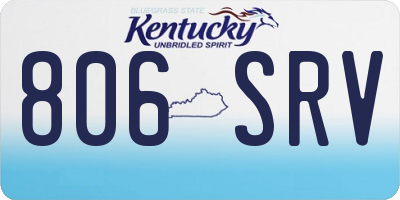 KY license plate 806SRV