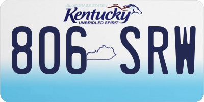 KY license plate 806SRW