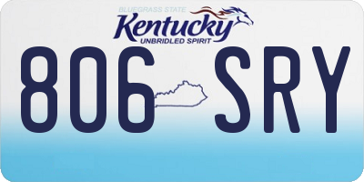 KY license plate 806SRY