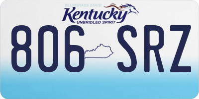 KY license plate 806SRZ