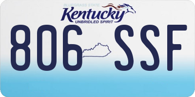 KY license plate 806SSF