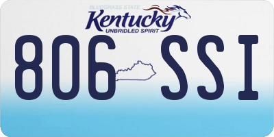 KY license plate 806SSI