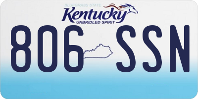 KY license plate 806SSN