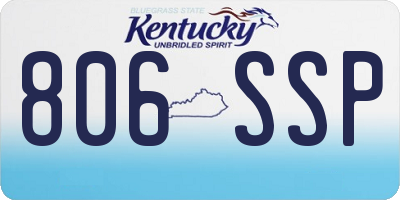 KY license plate 806SSP