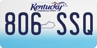 KY license plate 806SSQ