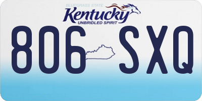 KY license plate 806SXQ