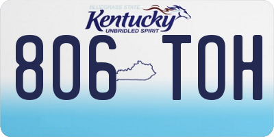 KY license plate 806TOH