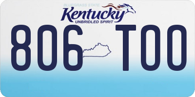 KY license plate 806TOO