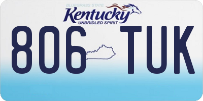 KY license plate 806TUK
