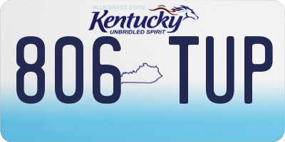 KY license plate 806TUP