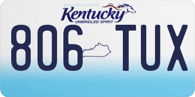 KY license plate 806TUX