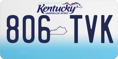 KY license plate 806TVK