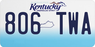 KY license plate 806TWA