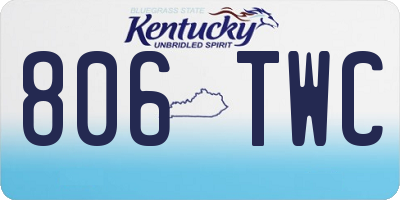 KY license plate 806TWC