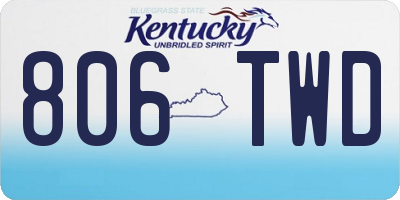 KY license plate 806TWD