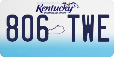 KY license plate 806TWE
