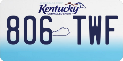 KY license plate 806TWF