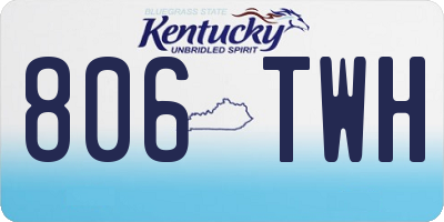 KY license plate 806TWH