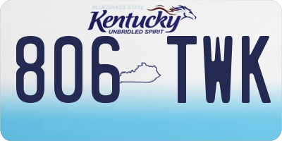KY license plate 806TWK