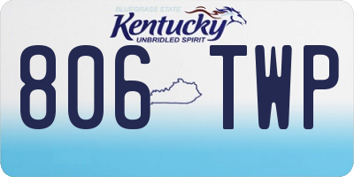 KY license plate 806TWP
