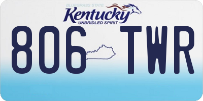 KY license plate 806TWR