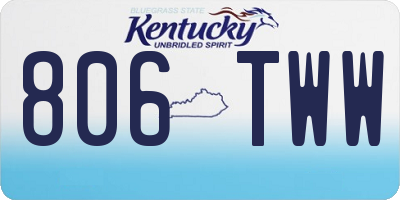 KY license plate 806TWW