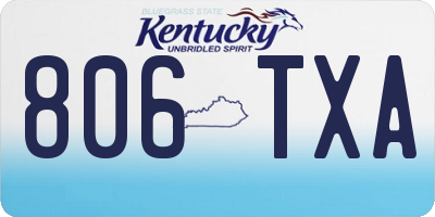 KY license plate 806TXA
