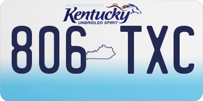 KY license plate 806TXC
