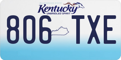 KY license plate 806TXE