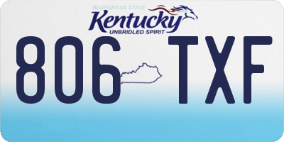 KY license plate 806TXF