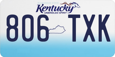 KY license plate 806TXK