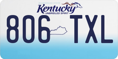 KY license plate 806TXL