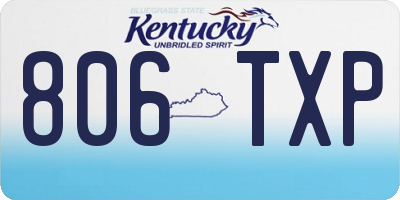 KY license plate 806TXP