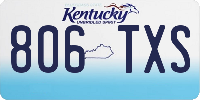 KY license plate 806TXS