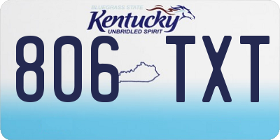 KY license plate 806TXT