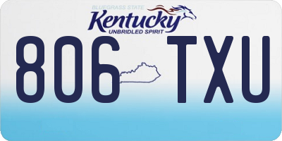 KY license plate 806TXU