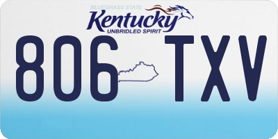 KY license plate 806TXV