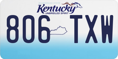 KY license plate 806TXW
