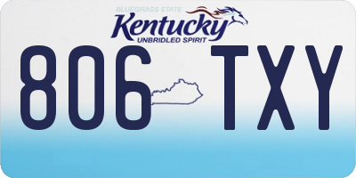 KY license plate 806TXY