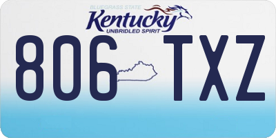 KY license plate 806TXZ