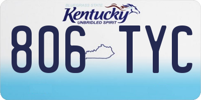 KY license plate 806TYC